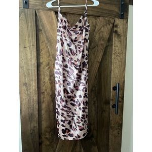 Women's Sleeveless Spaghetti Strap Satin Dresse